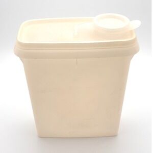 Vintage Tupperware Store & Pour Storage Container White Flip Top Spout